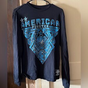 American Fighter Black and Blue Graphic Shirt